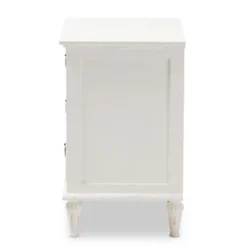 Venezia French - Inspired Rustic Washed Wood 3 - Drawer Nightstand - White - Baxton Studio -Outlet Baxton Studio Store GUEST 3df4c135 5d9d 4c34 8ec8 35131eae6e84