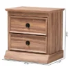 Ryker Oak Finished 2 Drawer Wood Nightstand Brown - Baxton Studio