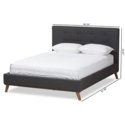 Valencia Mid - Century Modern Fabric Platform Bed - Baxton Studio -Outlet Baxton Studio Store GUEST 3e7b4702 bca7 4800 87d8 52aad71b674c