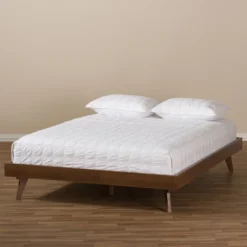 Jacob Mid - Century Modern Walnut Finished Solid Wood Bed Frame - Baxton Studio -Outlet Baxton Studio Store GUEST 3e9dcccc a296 46da a8ec f08fb76a58a0