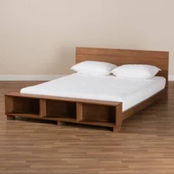 Regina Wood Platform Storage Bed With Built-In Shelves Ash Walnut - Baxton Studio -Outlet Baxton Studio Store GUEST 3eedfd44 9807 45e9 86e6 0eab2c8a3559