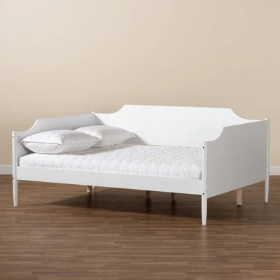 Full Alya Traditional Wood Daybed White - Baxton Studio 6 Full Alya Traditional Wood Daybed White - Baxton Studio - Image 6
