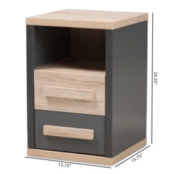 Pandora Modern And Contemporary Two-Tone 2 Drawer Nightstand Dark Gray - Baxton Studio 17 Pandora Modern And Contemporary Two-Tone 2 Drawer Nightstand Dark Gray - Baxton Studio -Outlet Baxton Studio Store GUEST 3fa85433 a09a 43e6 baf7 901c2b0e215f