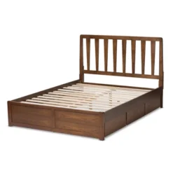 Queen Raurey Modern And Contemporary Walnut Finished Storage Platform Bed Brown - Baxton Studio -Outlet Baxton Studio Store GUEST 40cdc676 bb2c 4a74 87cb be3a54d44ed2