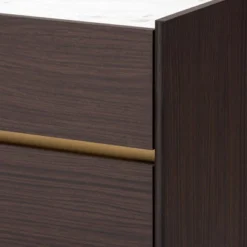 Walker Wood 5 Drawer Chest With Faux Marble Top Dark Brown/Marble/Gold - Baxton Studio -Outlet Baxton Studio Store GUEST 4163ec23 097d 4ffe 9593 26b0232af566