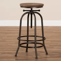 Baxton Studio Aline Wood And Rust Finished Steel Adjustable Swivel Barstool Brown - BaxtonStudio 8 Baxton Studio Aline Wood And Rust Finished Steel Adjustable Swivel Barstool Brown - BaxtonStudio -Outlet Baxton Studio Store GUEST 423647fd f7d6 4bdd a7bd f81136413c0d