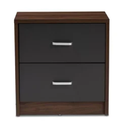 Hansel 2 Drawer And Finished Nightstand Brown/Gray - Baxton Studio -Outlet Baxton Studio Store GUEST 426afb88 e058 448d a1d5 c738f37b80c3