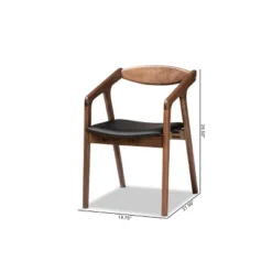 2pc Harland Faux Leather Upholstered And Wood Dining Chair Set - Baxton Studio -Outlet Baxton Studio Store GUEST 4273023a 39de 4685 a627 5d3c751f73c8