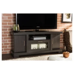 Viveka 2 Door TV Stand For TVs Up To 46" Dark Brown - Baxton Studio -Outlet Baxton Studio Store GUEST 435f20e8 d4e6 41fd b45b 75af7babf10c