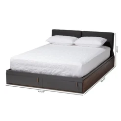 Queen Rikke Two-Tone Wood Platform Storage Bed With Upholstered Headboard Gray - Baxton Studio 11 Queen Rikke Two-Tone Wood Platform Storage Bed With Upholstered Headboard Gray - Baxton Studio -Outlet Baxton Studio Store GUEST 4385eb0d 5a1a 4608 b58d 0e5678b46cf1
