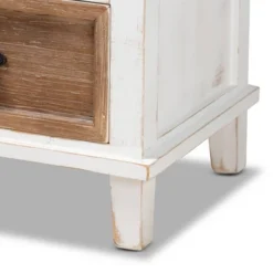 Glynn Wood 1 Drawer Nightstand White/Brown - Baxton Studio -Outlet Baxton Studio Store GUEST 43e1fedd eaf0 43e2 b987 6b819610cadd