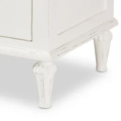 Venezia French - Inspired Rustic Washed Wood 3 - Drawer Nightstand - White - Baxton Studio -Outlet Baxton Studio Store GUEST 4424f9ff 3849 4109 99c0 ce6d7ef88e80
