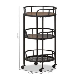 Bristol Rustic Industrial Style Metal And Wood Mobile Serving Cart - Brown - Baxton Studio -Outlet Baxton Studio Store GUEST 44379d6c 42a7 43ee 885d 6a775d8c3823