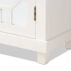 Carlena Wood And Mirrored Glass 2 Door Sideboard White - Baxton Studio -Outlet Baxton Studio Store GUEST 445af517 a01d 4a90 9de0 54bee008715d