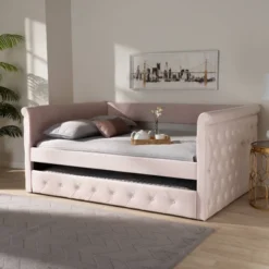 Full Amaya Velvet Daybed With Trundle Pink - Baxton Studio 16 Full Amaya Velvet Daybed With Trundle Pink - Baxton Studio -Outlet Baxton Studio Store GUEST 45f2b072 7398 49b5 af4b 85a6b00c13fd