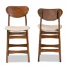 2pc Katya Fabric Upholstered And Wood Counter Height Barstool Set - Baxton Studio