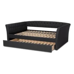 Delora Upholstered Daybed With Trundle - Baxton Studio -Outlet Baxton Studio Store GUEST 468207a6 d45b 4839 b2ba 931095b3e5e8