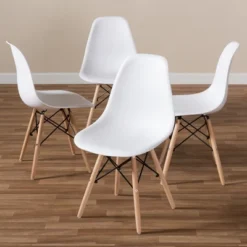 Set Of 4 Sydnea Mid Century Modern Acrylic Wood Finished Dining Chairs White - Baxton Studio -Outlet Baxton Studio Store GUEST 46b5ed3c 137c 4cf8 91a0 3982f96c8022