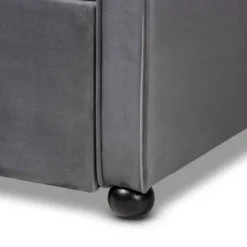 Freda Velvet Fabric Upholstered Button Tufted Daybed With Trundle - Baxton Studio -Outlet Baxton Studio Store GUEST 46c0f85e 9491 4fd8 8ebc 126c85282a73