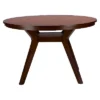Montreal Mid-Century Round Wood Dining Table - Brown Walnut - Baxton Studio