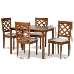 5pc Ramiro Wood Dining Set Gray/Walnut/Brown - Baxton Studio -Outlet Baxton Studio Store GUEST 47bb6038 6f65 4826 8f45 257e5e1dcf18