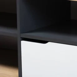 Reed 2 Drawer Wood TV Stand For TVs Up To 75" White/Oak - Baxton Studio -Outlet Baxton Studio Store GUEST 47be9e7a e38a 47a0 9aa0 e2bc60d0b468