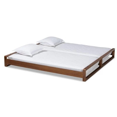 King Klara Wood Expandable Bed Frame Walnut - Baxton Studio 1 King Klara Wood Expandable Bed Frame Walnut - Baxton Studio