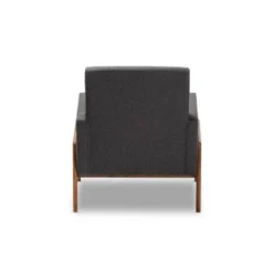Perris Fabric Upholstered Walnut Wood Lounge Chair - Baxton Studio -Outlet Baxton Studio Store GUEST 48270a2a 33e2 4033 87d4 c7233967d50c