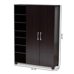 Marine Finished 2 Door Wood Entryway Shoe Storage Cabinet With Open Shelves Brown - Baxton Studio -Outlet Baxton Studio Store GUEST 483d6b48 0690 4989 88d1 424e47f9072f