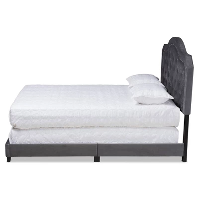 Samantha Velvet Upholstered Button Tufted Bed - Baxton Studio 1 Samantha Velvet Upholstered Button Tufted Bed - Baxton Studio