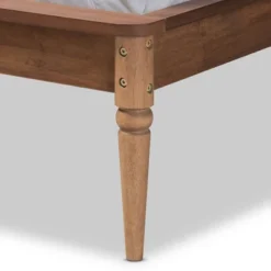 Jamila Wood And Synthetic Rattan Platform Bed Walnut Brown - Baxton Studio -Outlet Baxton Studio Store GUEST 48ecfd9f 3795 4e58 b4e3 4d0fbeccf2f4