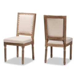 Set Of 2 Louane Fabric Upholstered And Wood Dining Chairs - Baxton Studio -Outlet Baxton Studio Store GUEST 49405b9e e893 48da 99cb e9f91a165730