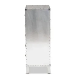 Carrel Metal 5 Drawer Accent Chest Silver - Baxton Studio -Outlet Baxton Studio Store GUEST 494a4a6d 6a22 4e3a a3fd 90f70368a9b9