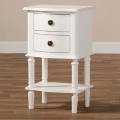 Audrey Finished 2 Drawer Nightstand White - Baxton Studio -Outlet Baxton Studio Store GUEST 4985f928 86ff 4855 bdc2 1d9946a085c7