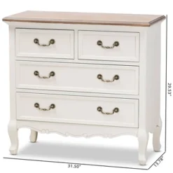 Amalie 4 Drawer Accent Dresser White/Oak - Baxton Studio -Outlet Baxton Studio Store GUEST 49f23f78 9a93 46af a965 113707fe3fca