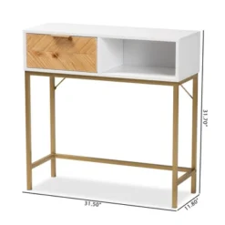 Giona Two-Tone Wood And Metal 1 Drawer Console Table White/Gold - Baxton Studio 17 Giona Two-Tone Wood And Metal 1 Drawer Console Table White/Gold - Baxton Studio -Outlet Baxton Studio Store GUEST 4a0c4e75 c377 44b5 883f 32afeb2f6056