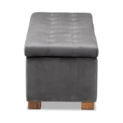 Roanoke Velvet Upholstered Grid Tufted Storage Ottoman Bench - Baxton Studio -Outlet Baxton Studio Store GUEST 4a3e62bd 3491 46a5 949b 0f1861e3881f
