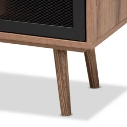 Yuna Natural Wood And Metal 2 Door TV Stand For TVs Up To 40" Brown/Black - Baxton Studio -Outlet Baxton Studio Store GUEST 4a406c19 8553 4da4 a424 3e90e8a42fe0