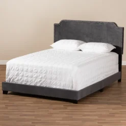 Darcy Velvet Upholstered Bed - Baxton Studio -Outlet Baxton Studio Store GUEST 4a50c9a7 1e2d 47a4 ab69 8e8ff4548c8a