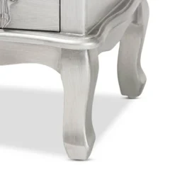 Callen Brushed Wood 4 Drawer Nightstand Silver - Baxton Studio -Outlet Baxton Studio Store GUEST 4a608919 605e 4598 bde6 e9ec07496cb7