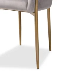 Ballard Velvet Fabric Upholstered Metal Dining Chair - Baxton Studio -Outlet Baxton Studio Store GUEST 4ad66103 296d 40dc a37d 5a416347ed30