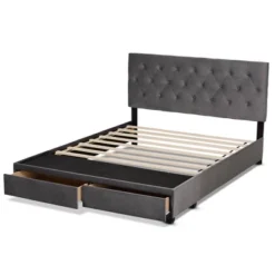Caronia Velvet Upholstered 2 Drawer Platform Storage Bed - Baxton Studio -Outlet Baxton Studio Store GUEST 4afc0997 2eea 4f59 8e84 5a8560850bec