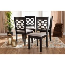 4pc Peter Fabric Upholstered And Wood Dining Chairs - Baxton Studio -Outlet Baxton Studio Store GUEST 4b795366 67a3 4849 a27c a6649bd8e1ac