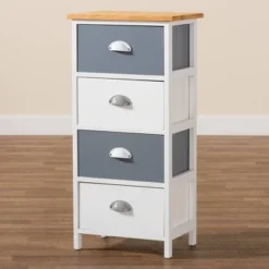 Calra Wood 4 Drawer Storage Unit Oak Brown - Baxton Studio -Outlet Baxton Studio Store GUEST 4b85d05b a277 45c7 a913 79f84da19cbf