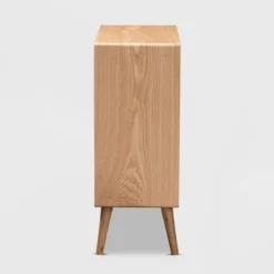 Alina Wood And Rattan 4 Drawer Accent Chest Oak - Baxton Studio -Outlet Baxton Studio Store GUEST 4c0093de 8e56 4f51 bd5b 4637a31ff05c