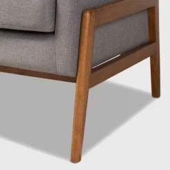 Perris Upholstered Wood Sofa Light Gray/Walnut - Baxton Studio -Outlet Baxton Studio Store GUEST 4c346d02 a23f 4c44 8de8 50f7c223f337