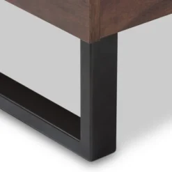 Mitchell Rustic Industrial Walnut Wood Black Faux Leather Metal Platform Bed Dark Bronze - Baxton Studio -Outlet Baxton Studio Store GUEST 4c4d3451 2657 4075 8083 2d5be055ceb6