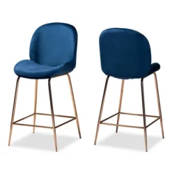2pc Lander Velvet Fabric Upholstered Metal Counter Stool Set - Baxton Studio 21 2pc Lander Velvet Fabric Upholstered Metal Counter Stool Set - Baxton Studio -Outlet Baxton Studio Store GUEST 4c6b4f3f f52a 4629 bcc7 c782308c4e7b