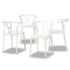 4pc Warner Plastic Dining Chair Set - Baxton Studio -Outlet Baxton Studio Store GUEST 4ccf76b4 6084 47b7 a347 a1904aa3cee2