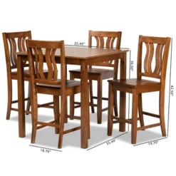 5pc Fenton Wood Pub Dining Set Walnut/Brown - Baxton Studio -Outlet Baxton Studio Store GUEST 4cdf4756 b392 4aa9 99fe 0af989863a43